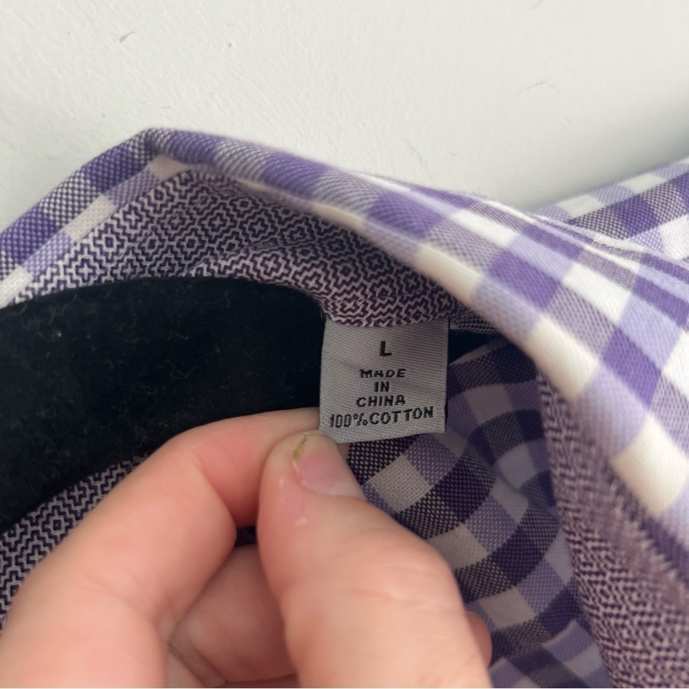 Purple Checkered Men's Shirt - Large - Picture 3 of 6